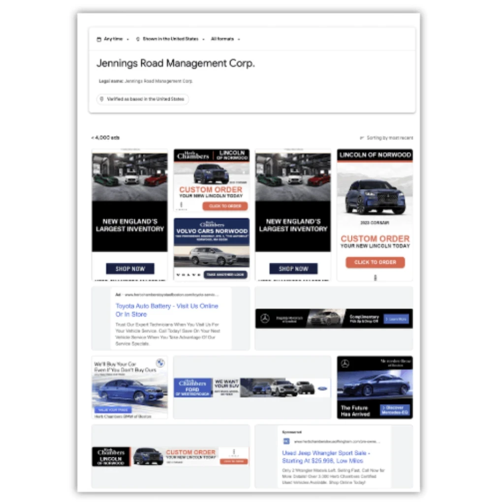 Anúncios da concorrência em Google Ads